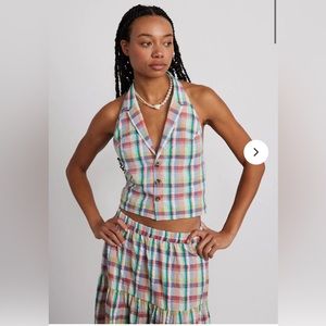 Damson Madder maya waistcoat - picnic check